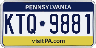 PA license plate KTQ9881