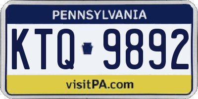 PA license plate KTQ9892