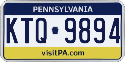 PA license plate KTQ9894