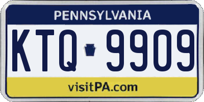 PA license plate KTQ9909