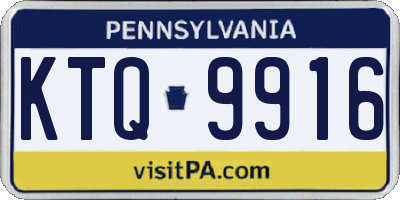 PA license plate KTQ9916