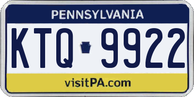 PA license plate KTQ9922