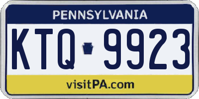 PA license plate KTQ9923