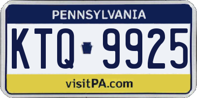 PA license plate KTQ9925