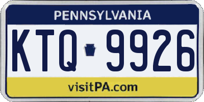 PA license plate KTQ9926