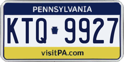 PA license plate KTQ9927