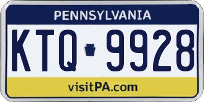 PA license plate KTQ9928