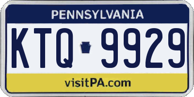 PA license plate KTQ9929