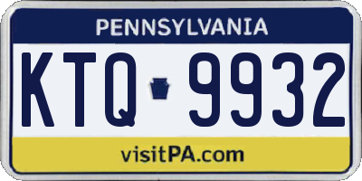 PA license plate KTQ9932