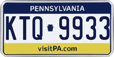 PA license plate KTQ9933