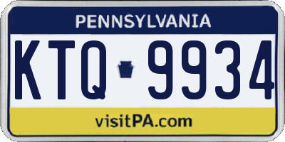 PA license plate KTQ9934