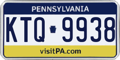 PA license plate KTQ9938