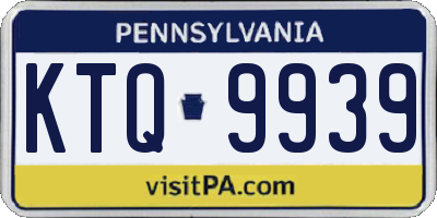 PA license plate KTQ9939