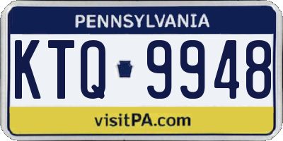 PA license plate KTQ9948