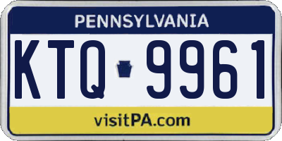 PA license plate KTQ9961