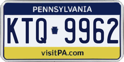 PA license plate KTQ9962