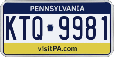 PA license plate KTQ9981