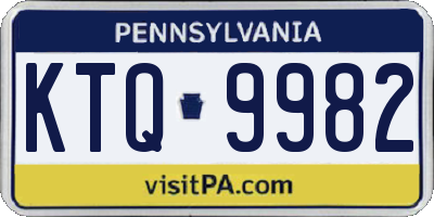 PA license plate KTQ9982