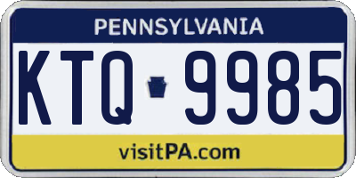 PA license plate KTQ9985