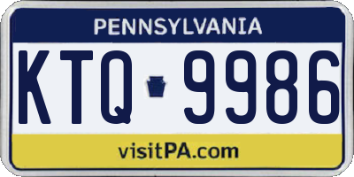 PA license plate KTQ9986