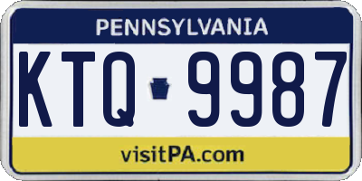 PA license plate KTQ9987