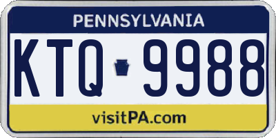 PA license plate KTQ9988
