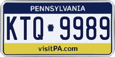 PA license plate KTQ9989