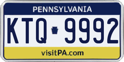 PA license plate KTQ9992