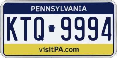 PA license plate KTQ9994