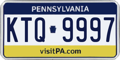 PA license plate KTQ9997