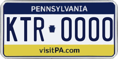 PA license plate KTR0000