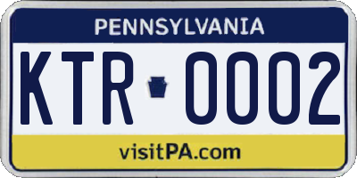 PA license plate KTR0002