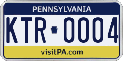 PA license plate KTR0004
