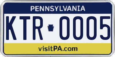 PA license plate KTR0005