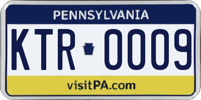 PA license plate KTR0009