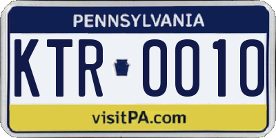PA license plate KTR0010