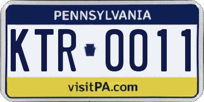 PA license plate KTR0011