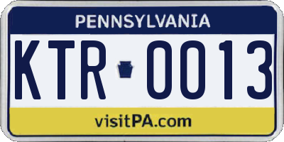 PA license plate KTR0013