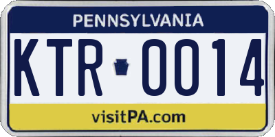 PA license plate KTR0014