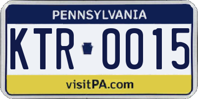 PA license plate KTR0015
