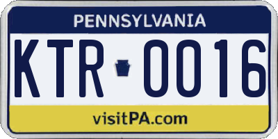 PA license plate KTR0016