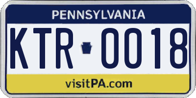PA license plate KTR0018