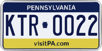 PA license plate KTR0022