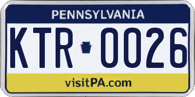 PA license plate KTR0026