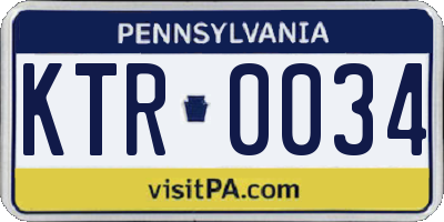 PA license plate KTR0034