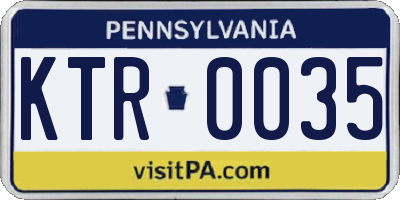 PA license plate KTR0035
