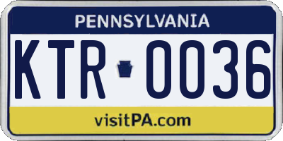 PA license plate KTR0036