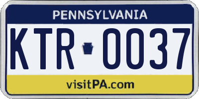 PA license plate KTR0037