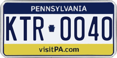 PA license plate KTR0040