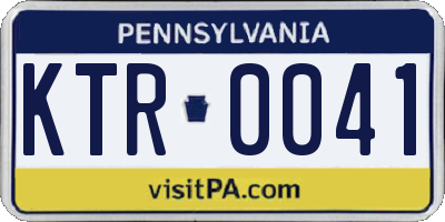 PA license plate KTR0041